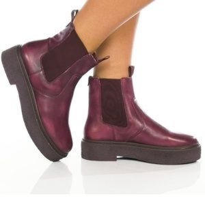 Free People plum colored Carmel Chelsea boots